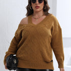 Plus Size Cutout V-Neck Sweater