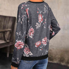 Floral Round Neck Raglan Sleeve Sweatshirt