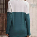 Contrast Round Neck Long Sleeve T-Shirt