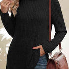 Turtleneck High Low Top