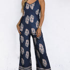 Printed V-Neck Sleeveless Jumpsuit