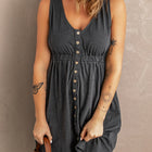 Sleeveless Button Down Mini Dress