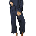 Dropped Shoulder Textured Top and Pants Set