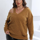 Plus Size Cutout V-Neck Sweater