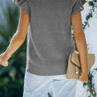 Round Neck Cap Sleeve Sweater