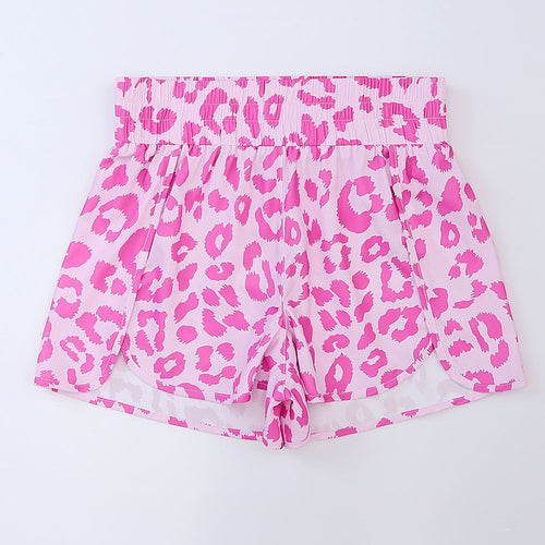 Leopard Elastic Waist Shorts