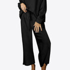 Dropped Shoulder Textured Top and Pants Set