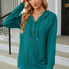 Cable-Knit Long Sleeve Hoodie