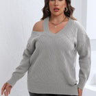 Plus Size Cutout V-Neck Sweater